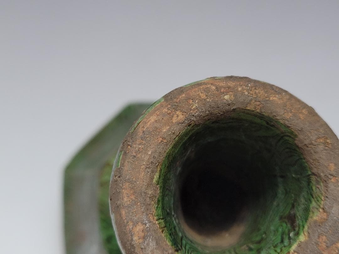 緑釉 練上 絞胎 高足杯 唐宋時代 高さ約10.5m