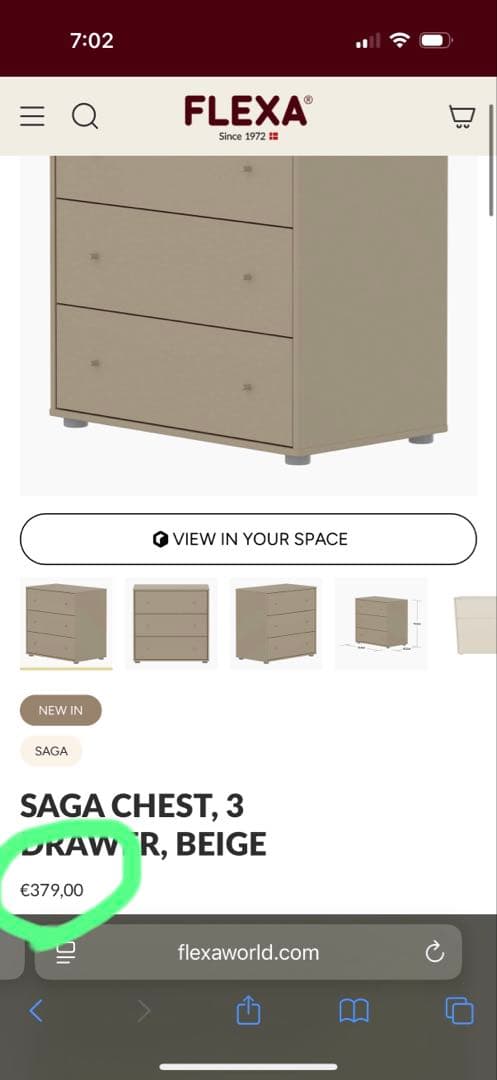 FLEXA 北欧家具木製チェスト(最下段引出し少々難あり)