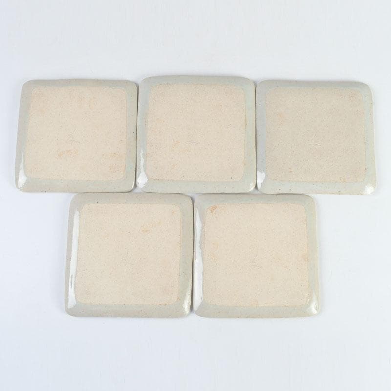 和食器　茶懐石　幸兵衛窯　絵変四方皿　銘々皿　五客　共箱　N　9420