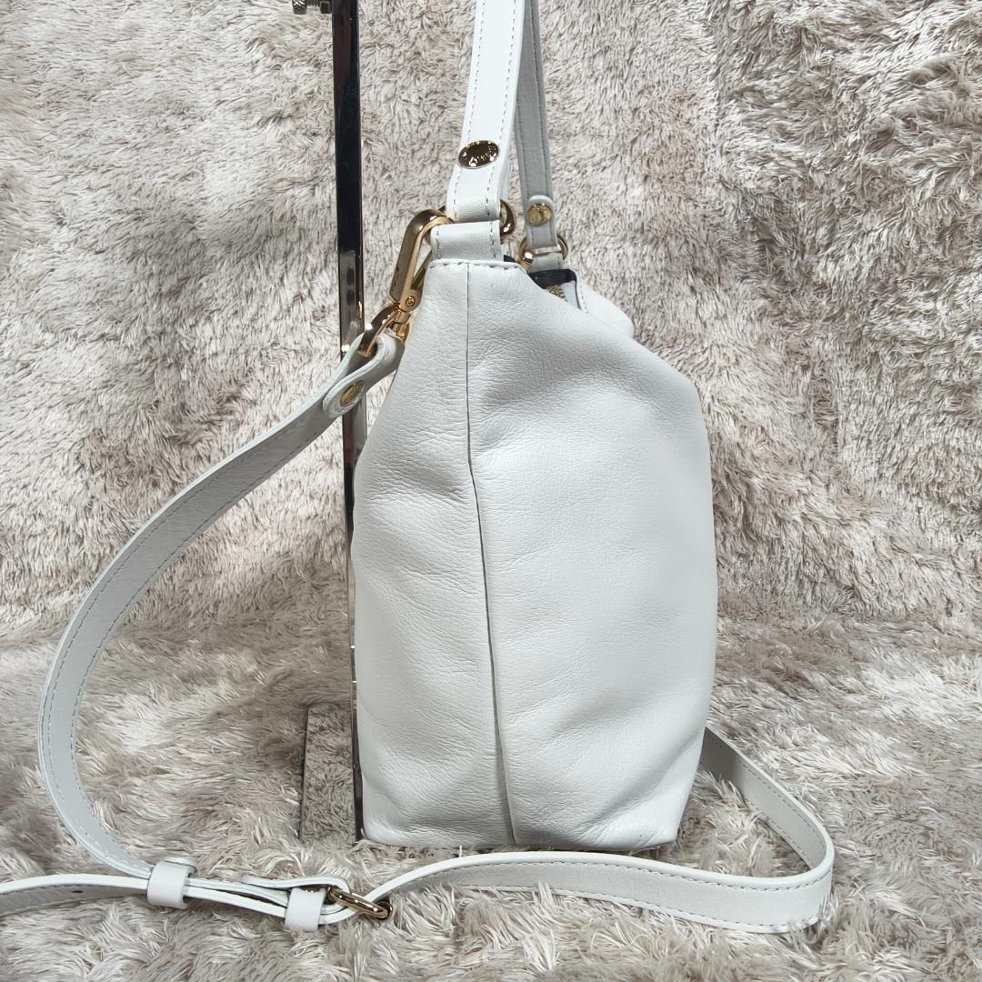 極美品✨　russet ソフトレザーシンプルショルダーバッグ 2way ホワイト