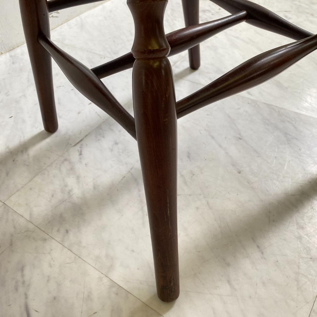 秋田木工 ビンテージ ダイニングチェア 2脚セット 曲木椅子 レザー 鋲打ち