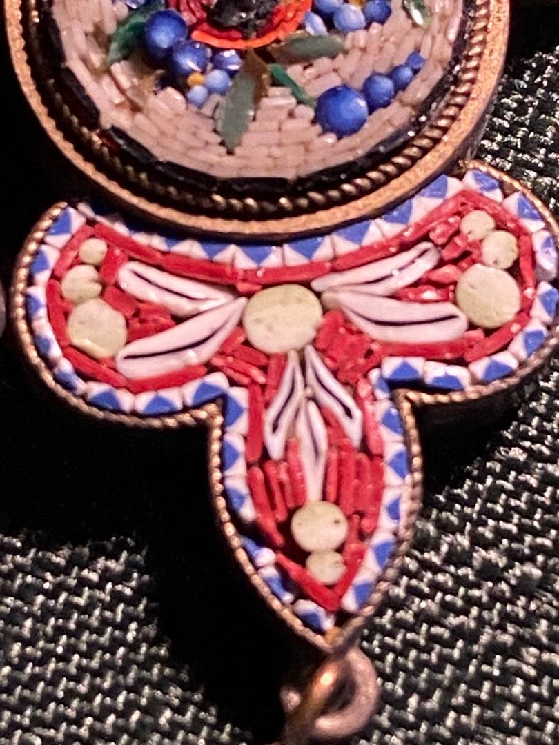 イタリア製、ヴィンテージ、マイクロモザイクペンダント