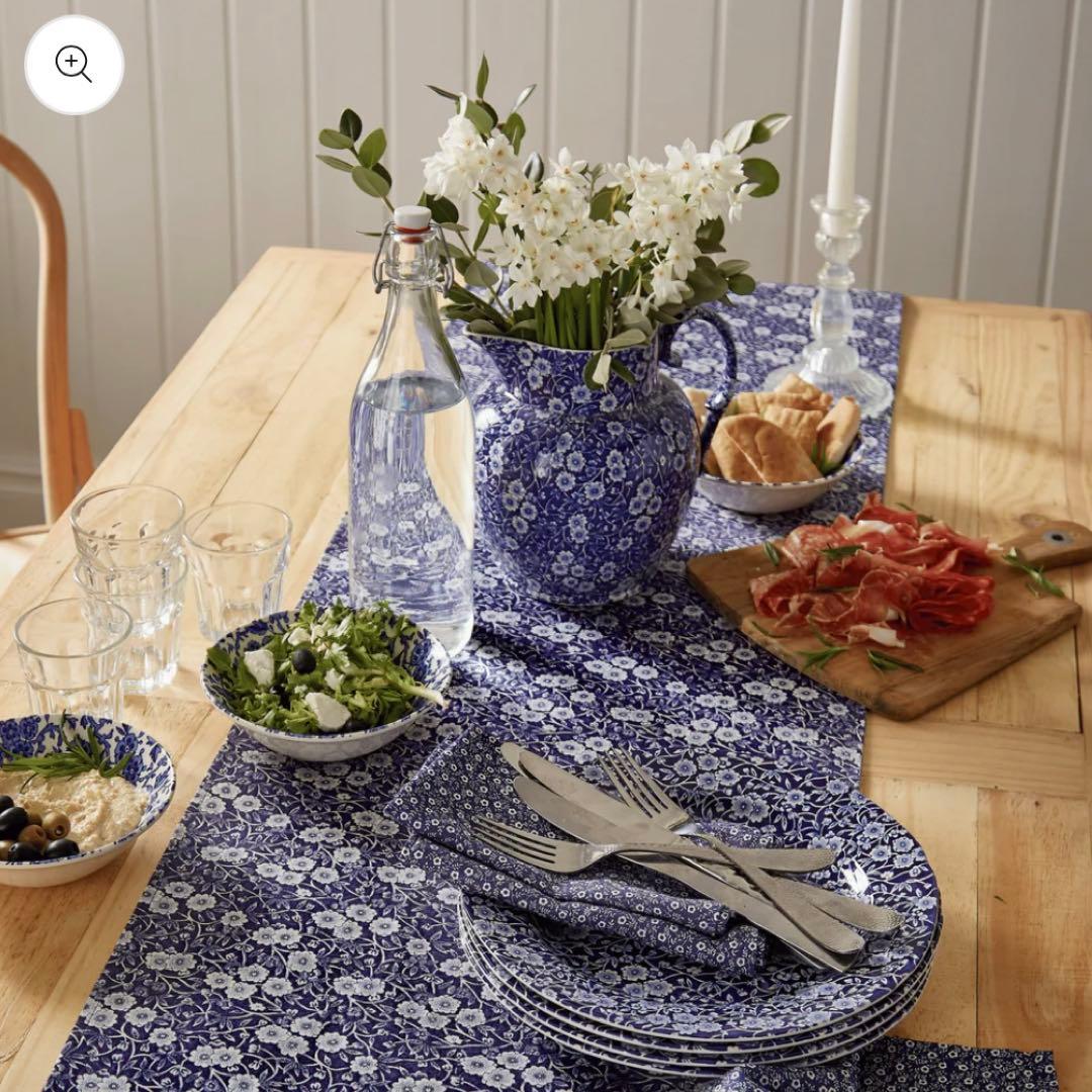 【英国限定】バーレイ×Bedeck テーブルランナー　ブルーキャリコ