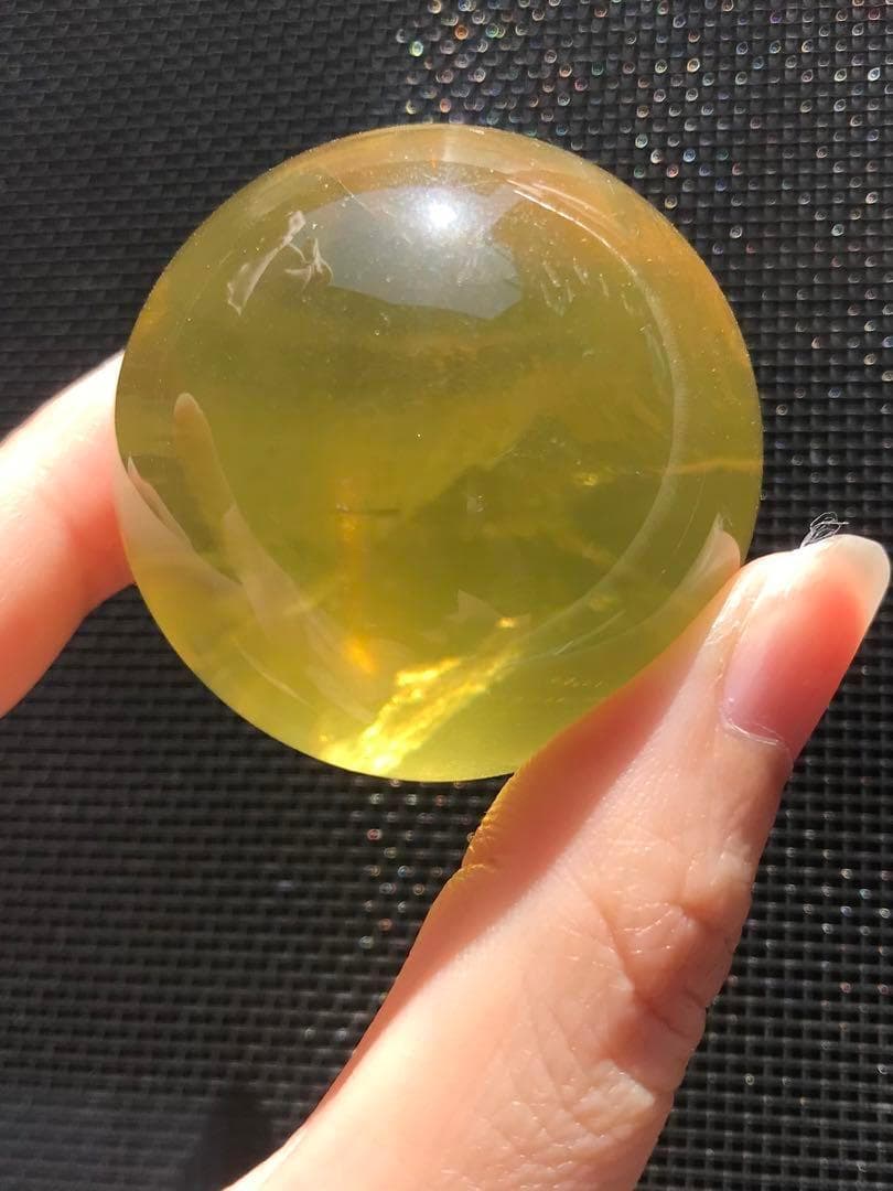 ☘️S①❤︎虹入り❤︎シトリンクォーツ丸玉　天然石　パワーストーン