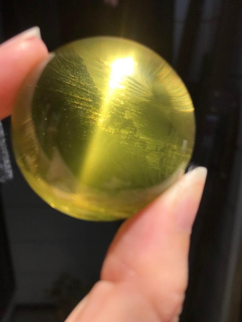 ☘️S①❤︎虹入り❤︎シトリンクォーツ丸玉　天然石　パワーストーン