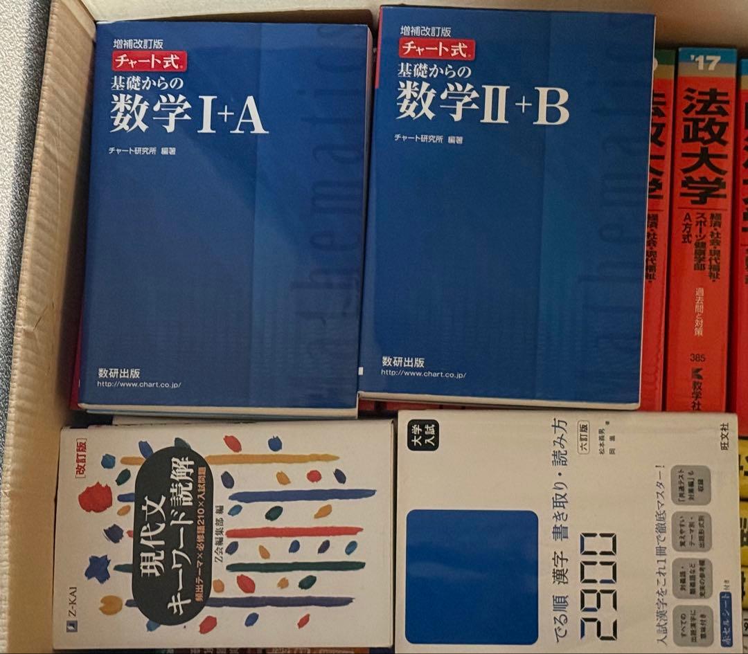 各大学の赤本や各教科の参考書類セット