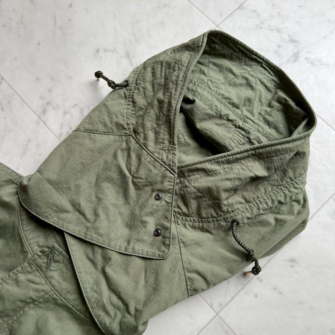 定価4万 kha:ki カーキ コットン×ナイロン硫化ウェザーミリタリーコート