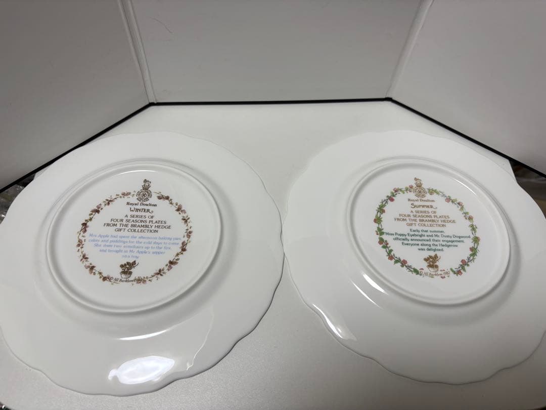 新品　ロイヤルドルトン　ブランブリーヘッジ　プレート4枚セット春夏秋冬シリーズ