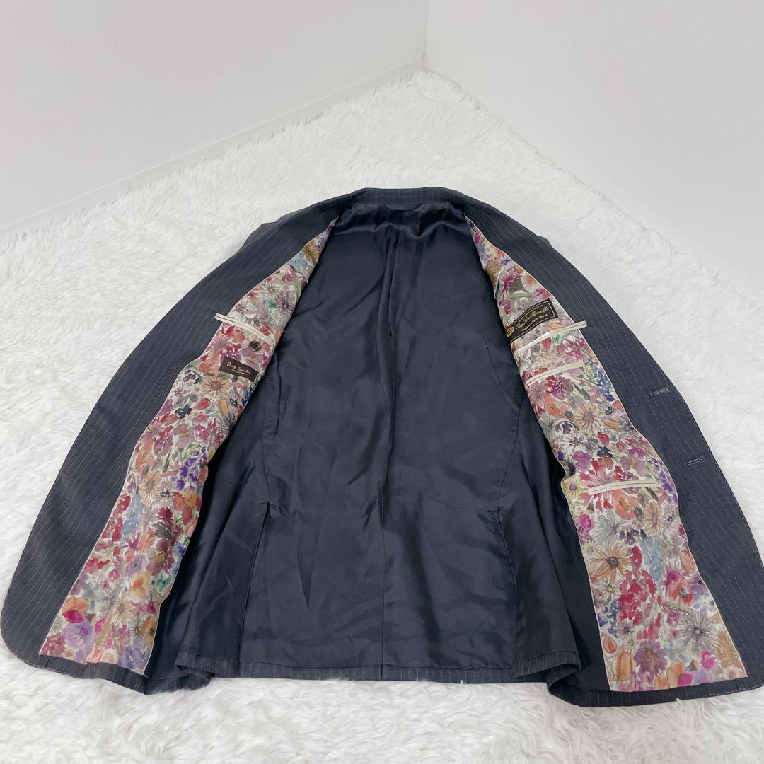 ポールスミス 高級ロロピアーナ 花柄 シルク　セットアップ 白ステッチ 総裏 L