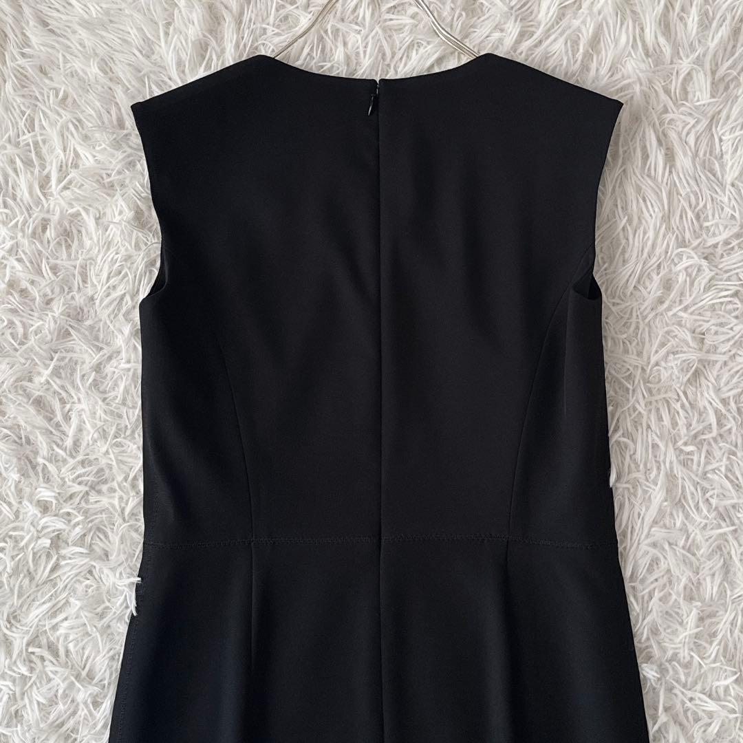未使用級 BEIGE,ベイジ✨LUIZA ワンピース キーネック 黒 サイズ0