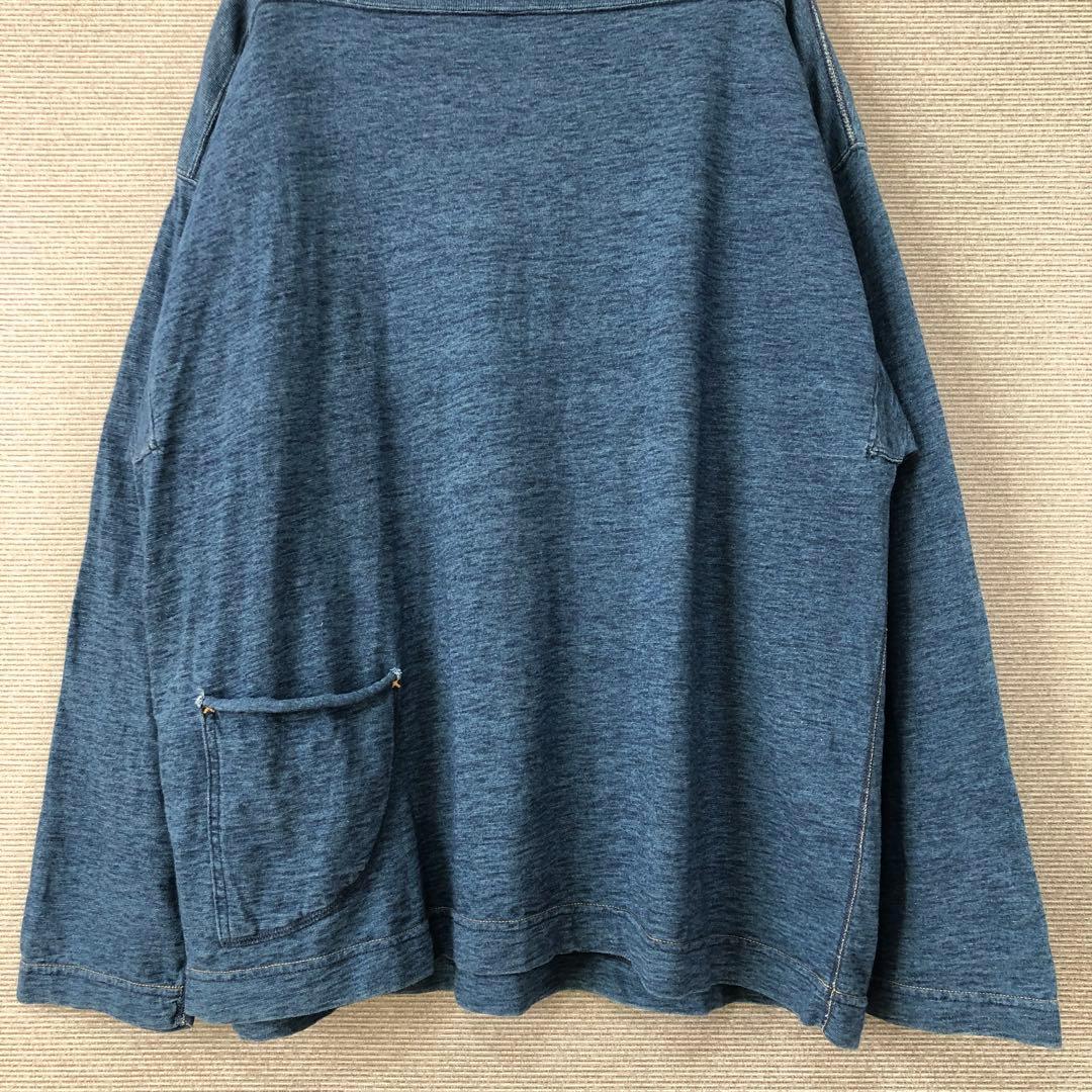 45R 天竺の908馬モック(インディゴ 重) ネイビー