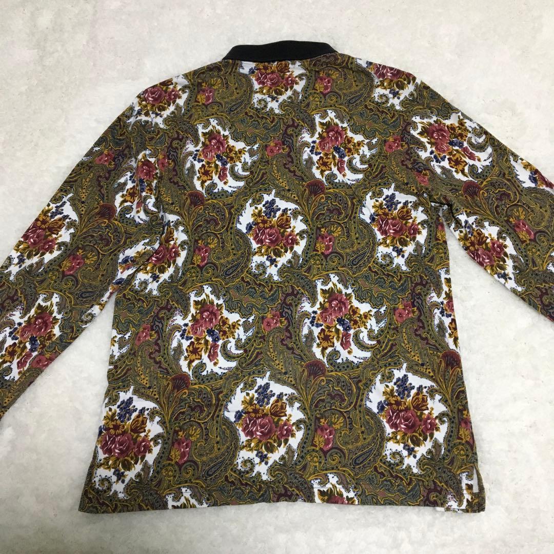 シュプリーム　ハーフジップポロシャツ　刺繍ロゴ　総柄　窪塚洋介着用　コットン　M