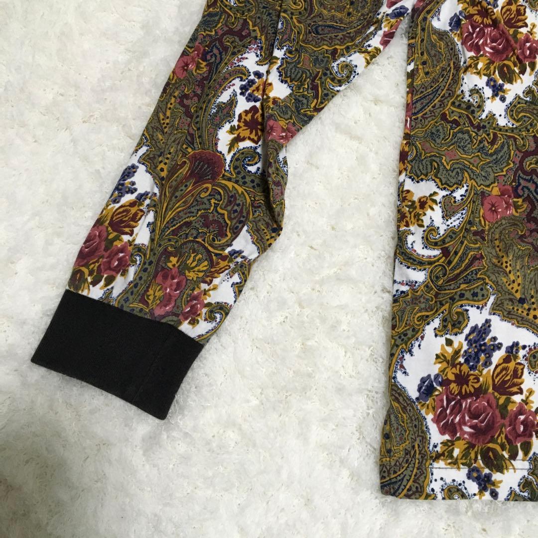 シュプリーム　ハーフジップポロシャツ　刺繍ロゴ　総柄　窪塚洋介着用　コットン　M