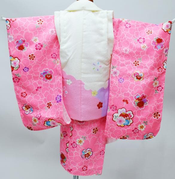 七五三 三歳 女児 被布着物フルセット 百花繚乱 半襟付き 祝着 お仕立て無料