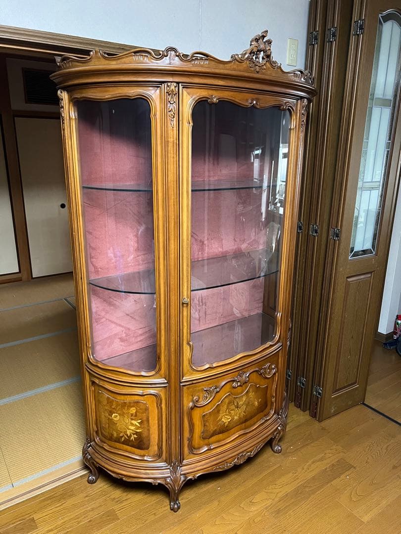 アンティーク木製家具　キャビネット 鍵付き