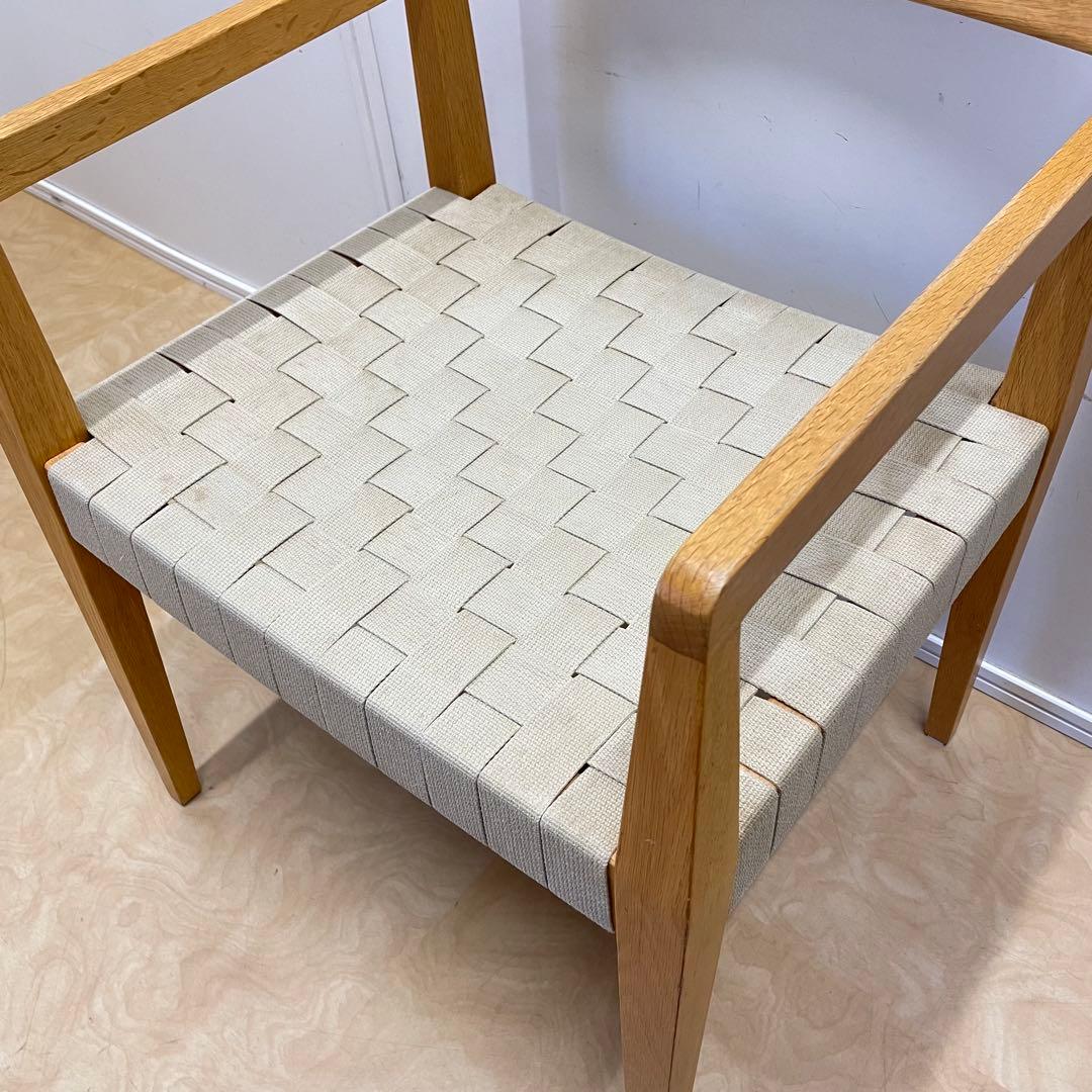 ビンテージ アームチェア チェア 椅子 イス 北欧スタイル オーク材 布テープ