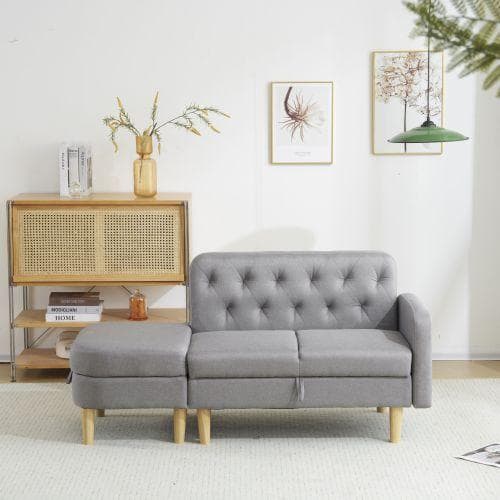 ソファ 2-3人掛け カウチソファ 収納機能 オットマン レイアウト