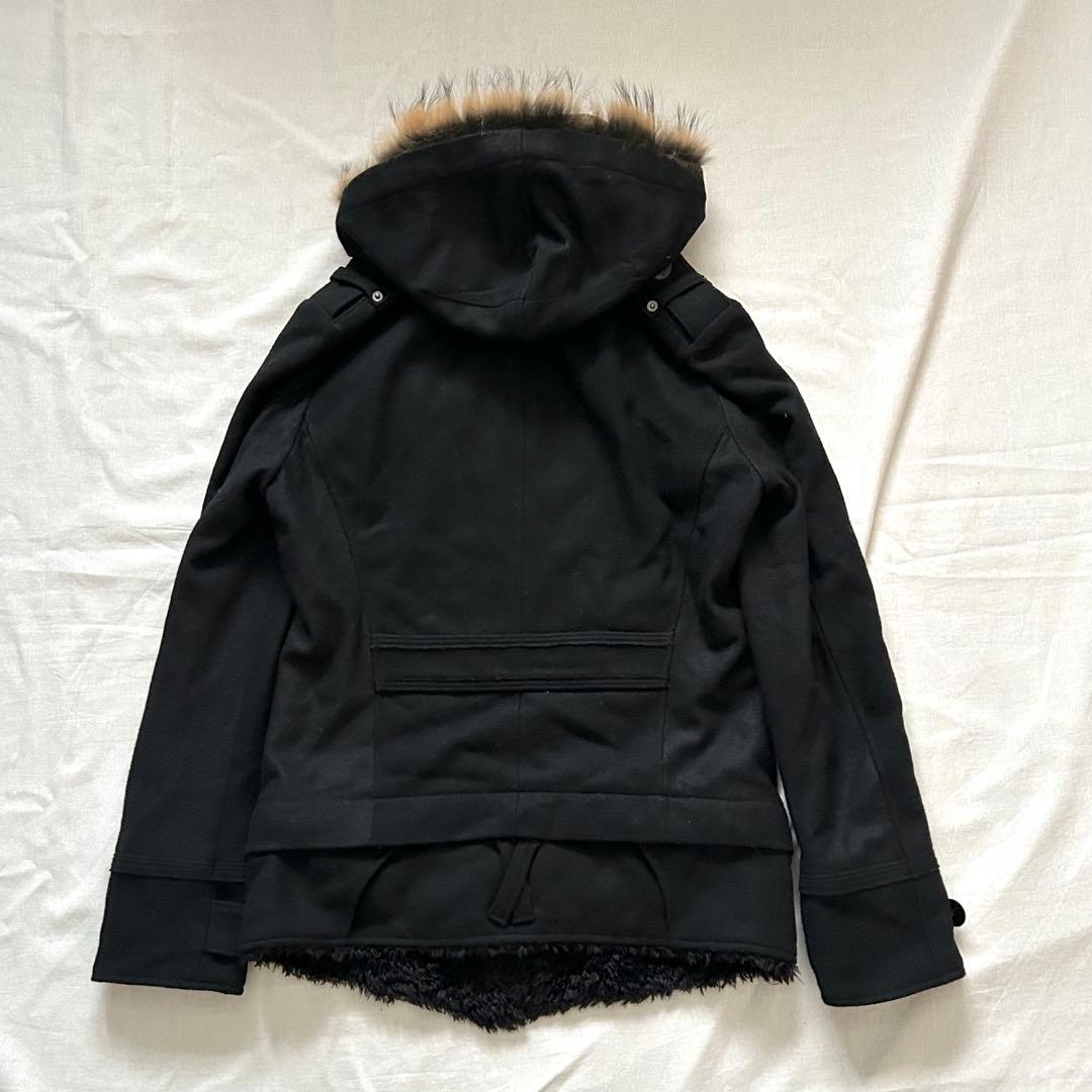 PPFM ナポレオンジャケット Pコート リアルファー ブラックy2k 00s