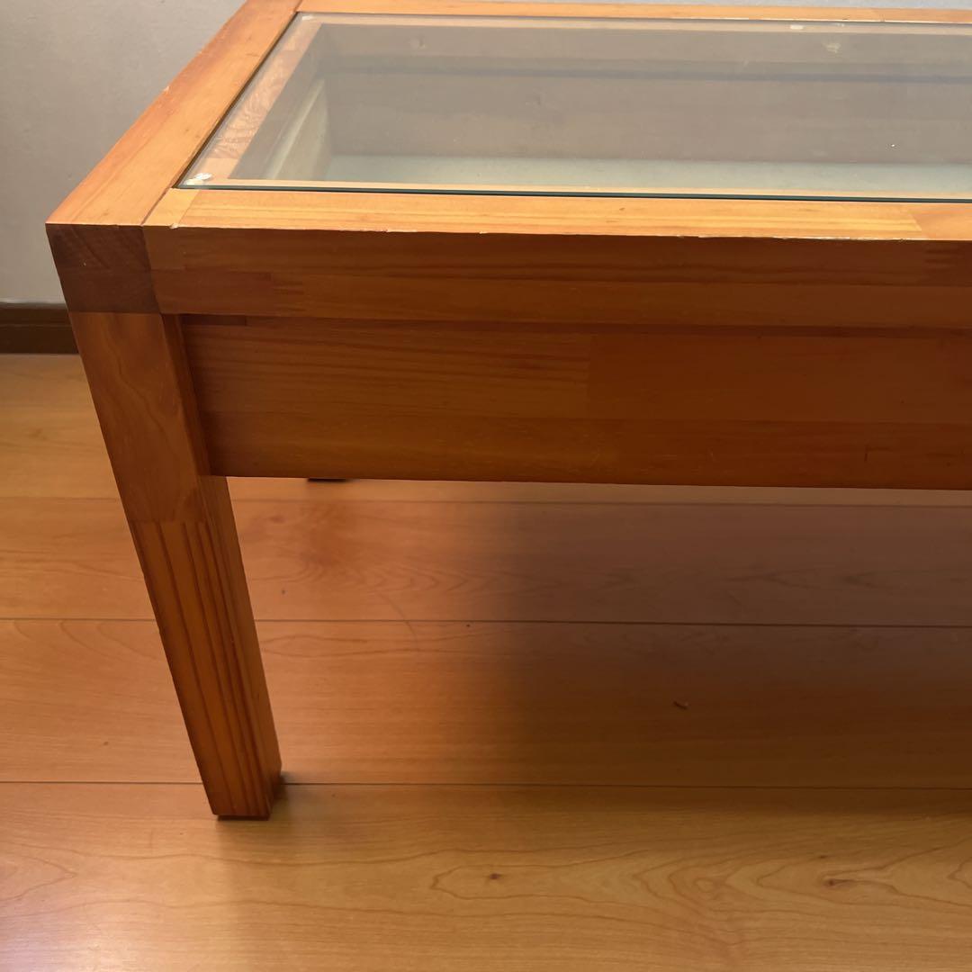 まさコイズミ KOIZUMI 木製センターテーブル ガラス天板ローテーブル