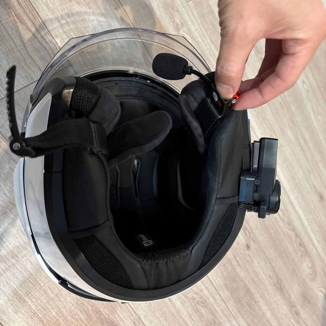 SHARK Evo-ES Blankシステムヘルメット ホワイト インカム装備