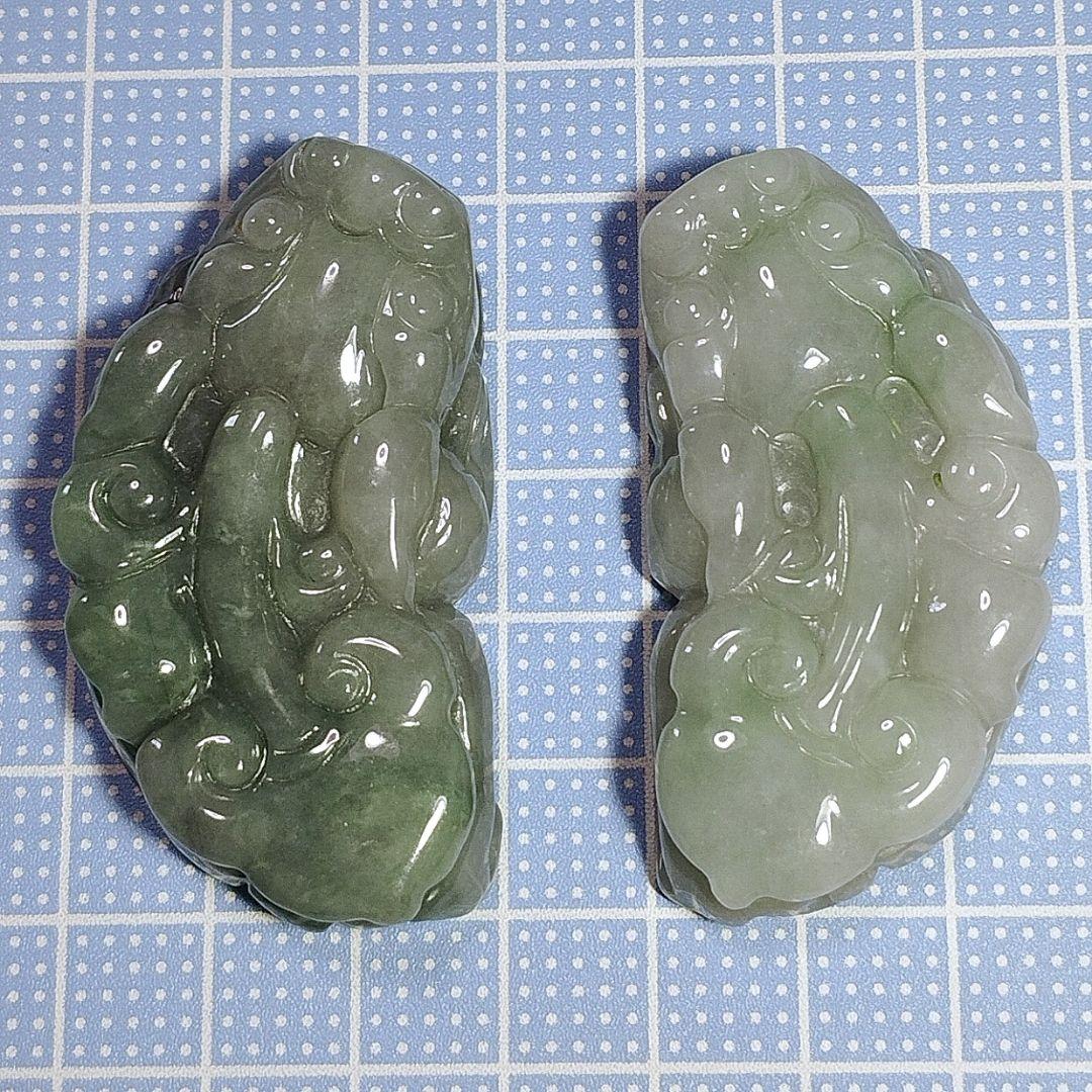高品質 ミャンマー産 A貨 翡翠 貔貅 ペア ヒキュウ ネックレス 置物