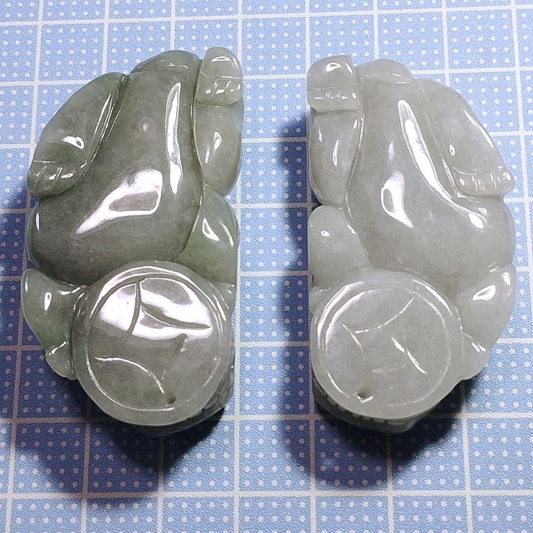 高品質 ミャンマー産 A貨 翡翠 貔貅 ペア ヒキュウ ネックレス 置物