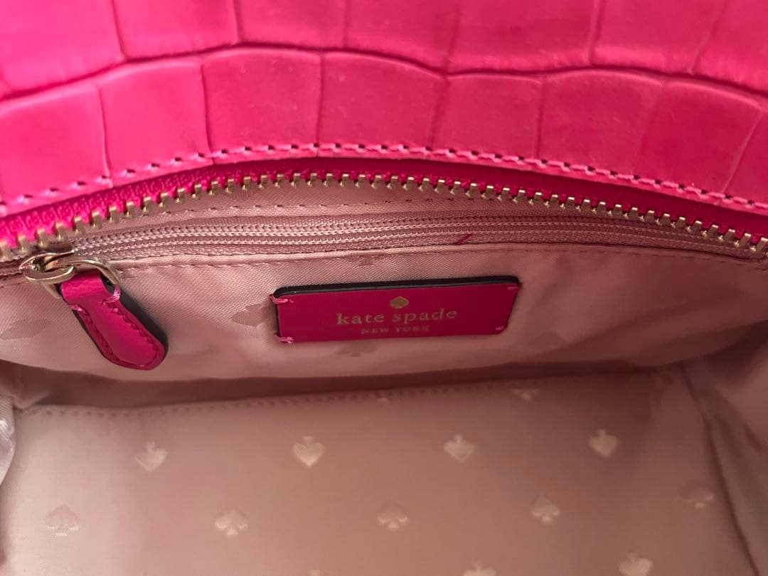 【値下げしました】kate spade クロコダイル風ショルダーバッグピンク