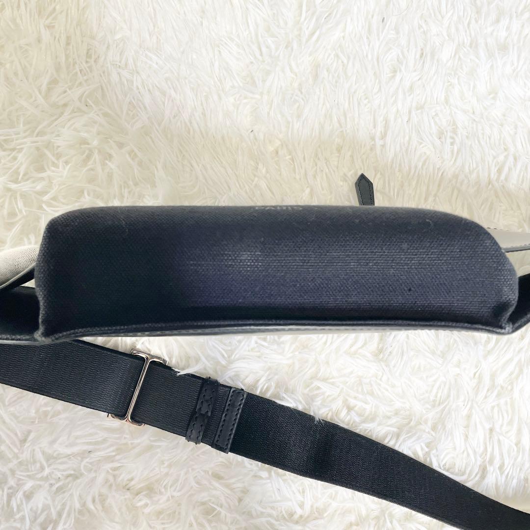 【美品】バレンシアガ ネオリフト ウエストポーチ キャンバス レザー 黒