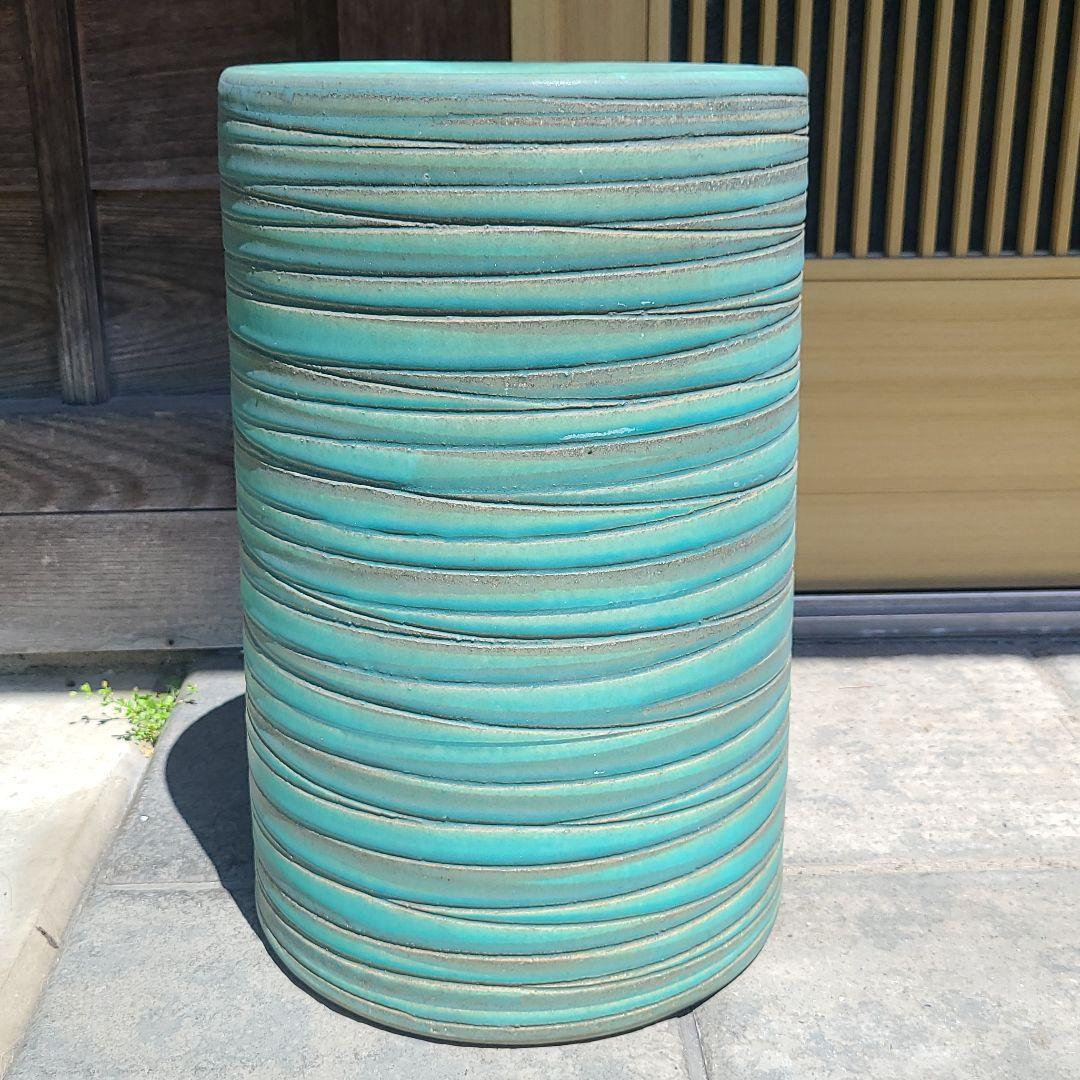 信楽焼傘立て  青銅  高さ４０cm