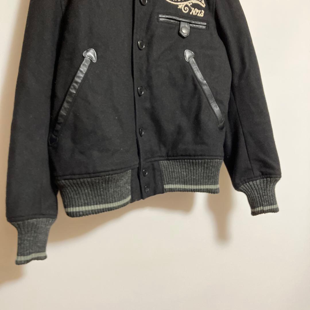 【ショット】スタジャン　ジャケット　ブルゾン　ヴィンテージ　ブラック　S