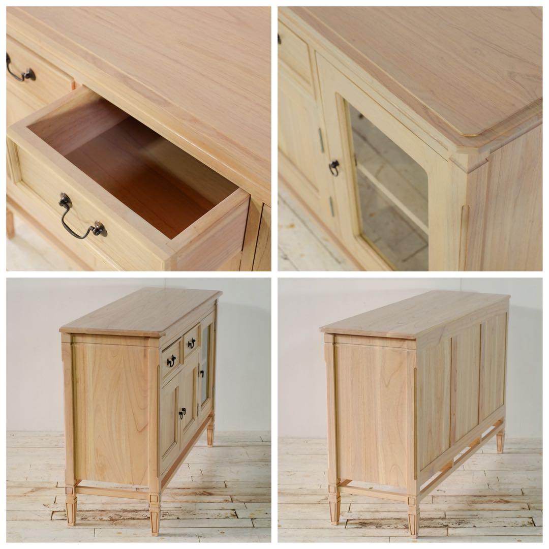 B 新品 ローキャビネット 収納棚 ナチュラル カントリー 北欧 ハワイアン