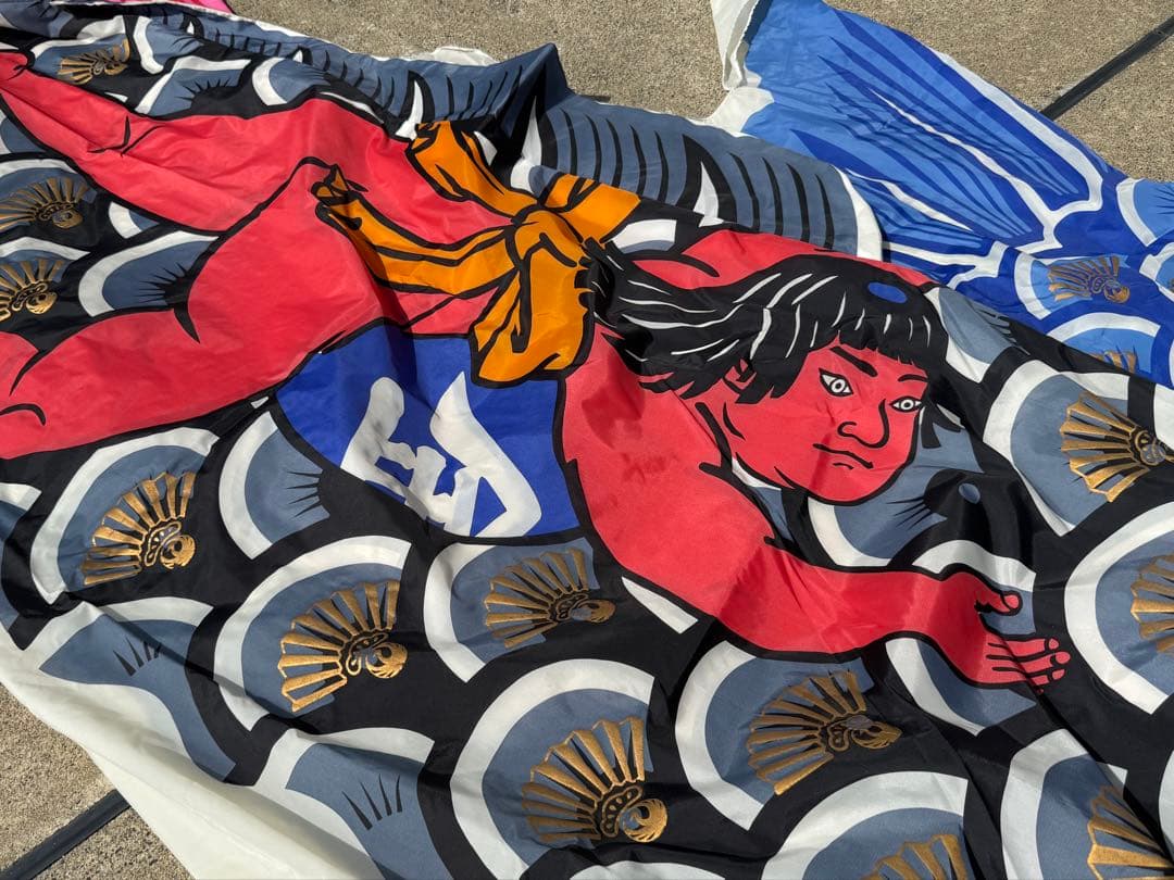 中古 鯉のぼり【C】5m 両面金太郎 こいのぼり 3色+吹流し こどもの日 節句