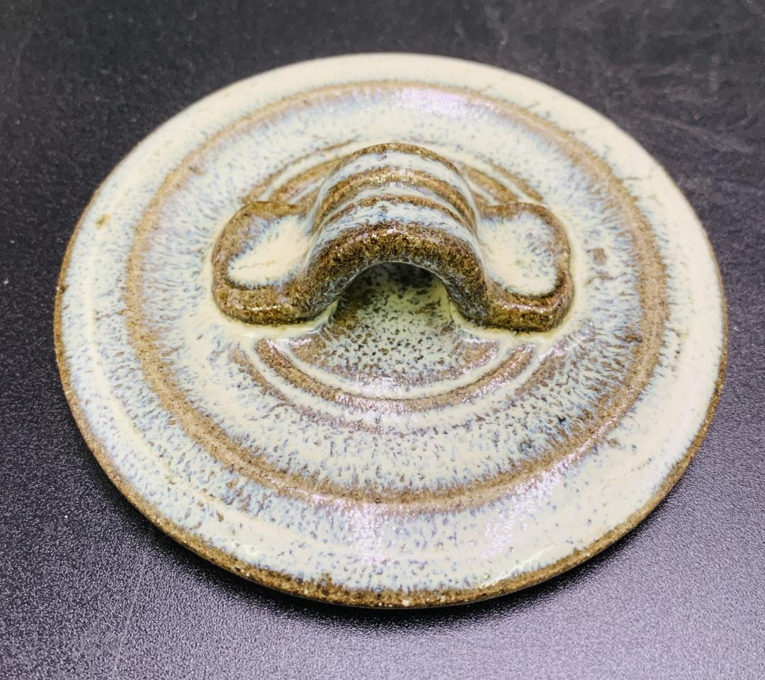 【美品】唐津焼人気作家 【武村利左エ門】作　斑唐津 共蓋 水指 共箱付 茶道具