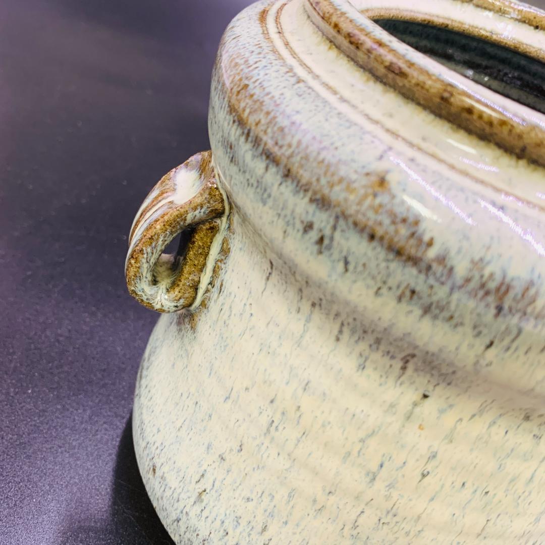 【美品】唐津焼人気作家 【武村利左エ門】作　斑唐津 共蓋 水指 共箱付 茶道具