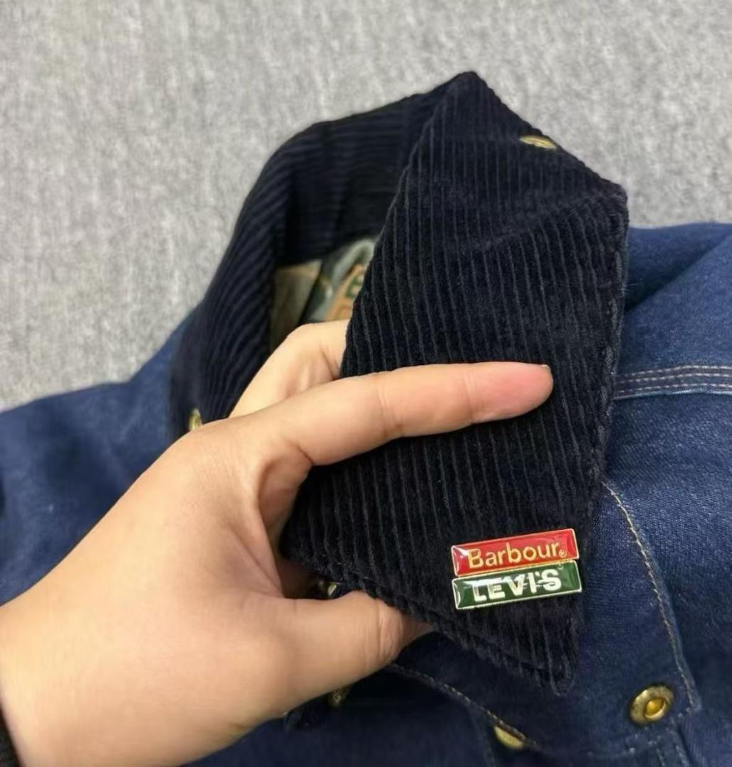 Barbour x Levi's ネイビー デニム カバーオール M