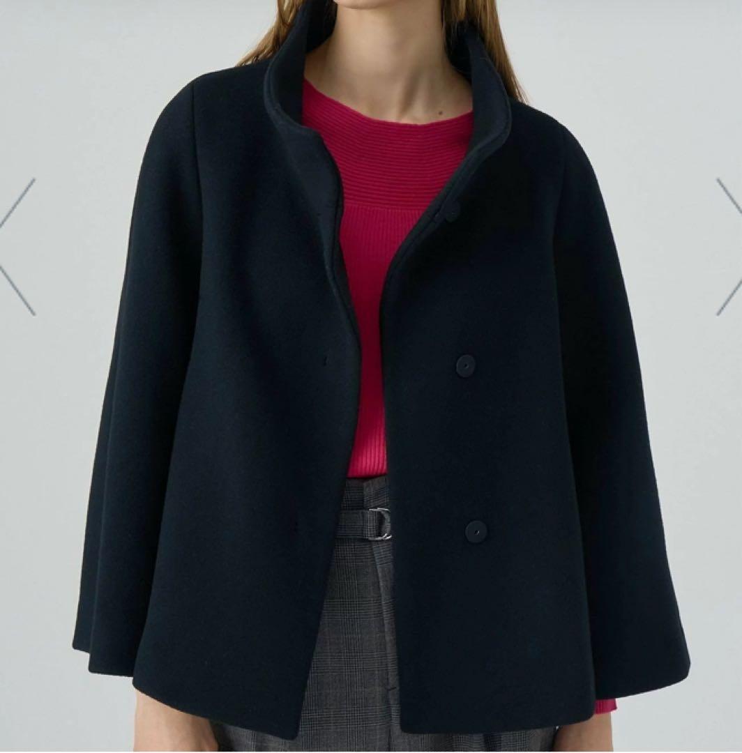 美品✨人気 アナイ ANAYI ウールビーバーショートコート ネイビー