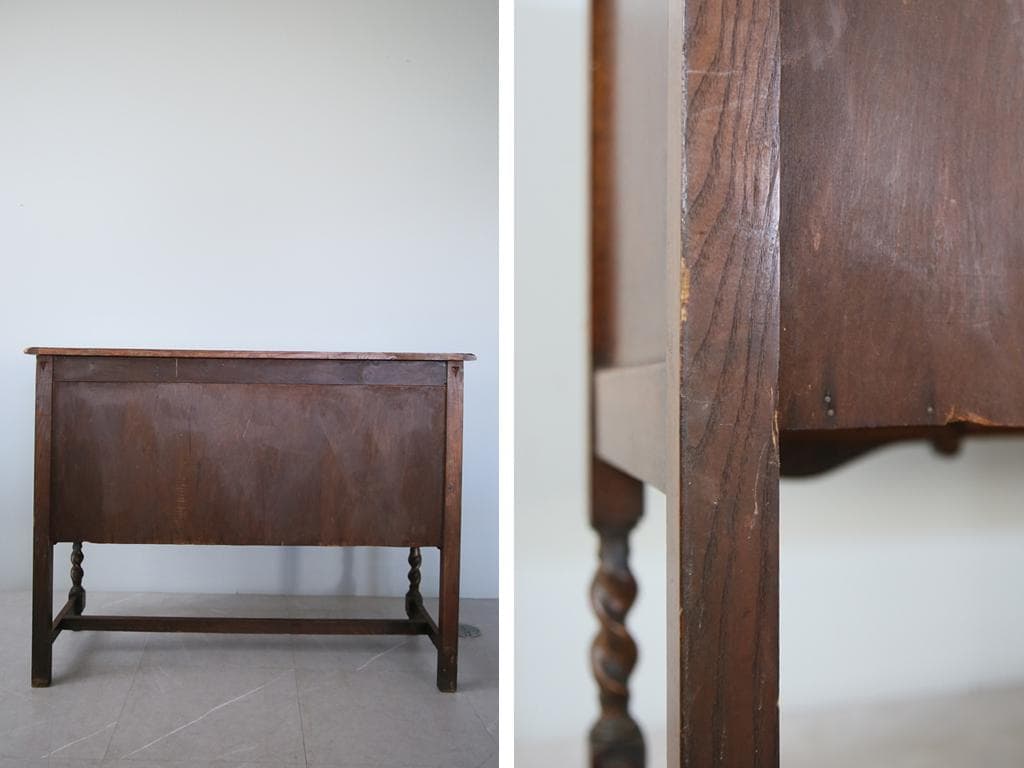 英国アンティーク木製サイドボード/キャビネット机テーブル/チェスト(91-149