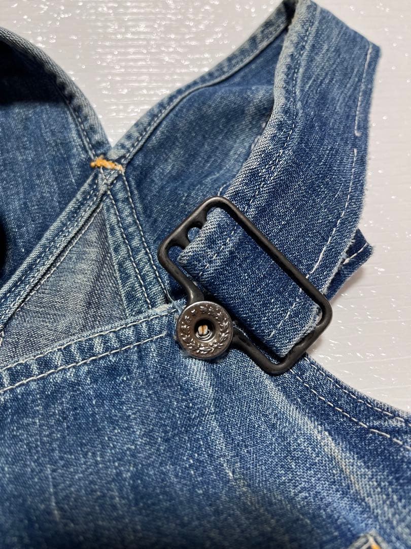 【vintage】大戦モデル 月桂樹ボタン オーバーオール ドーナツボタン