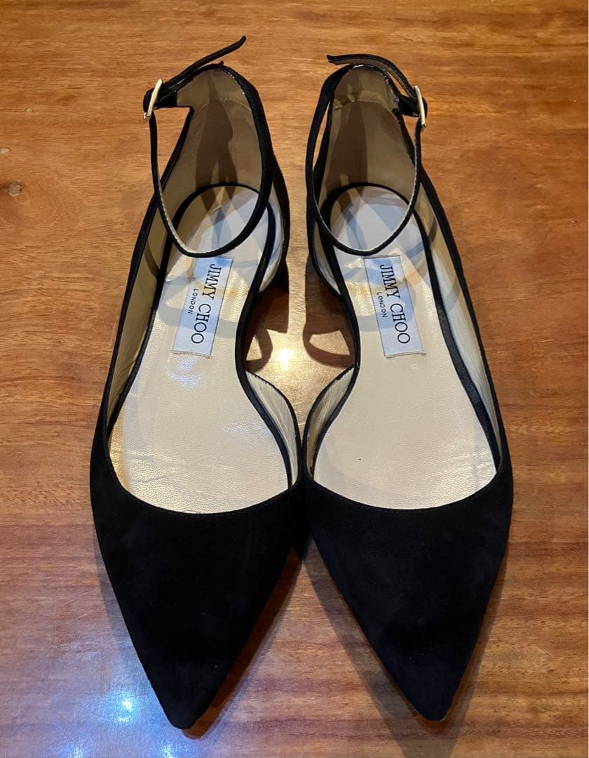 JIMMY CHOO ジミーチュウ　LUCY FLAT 36 1/2 BLACK