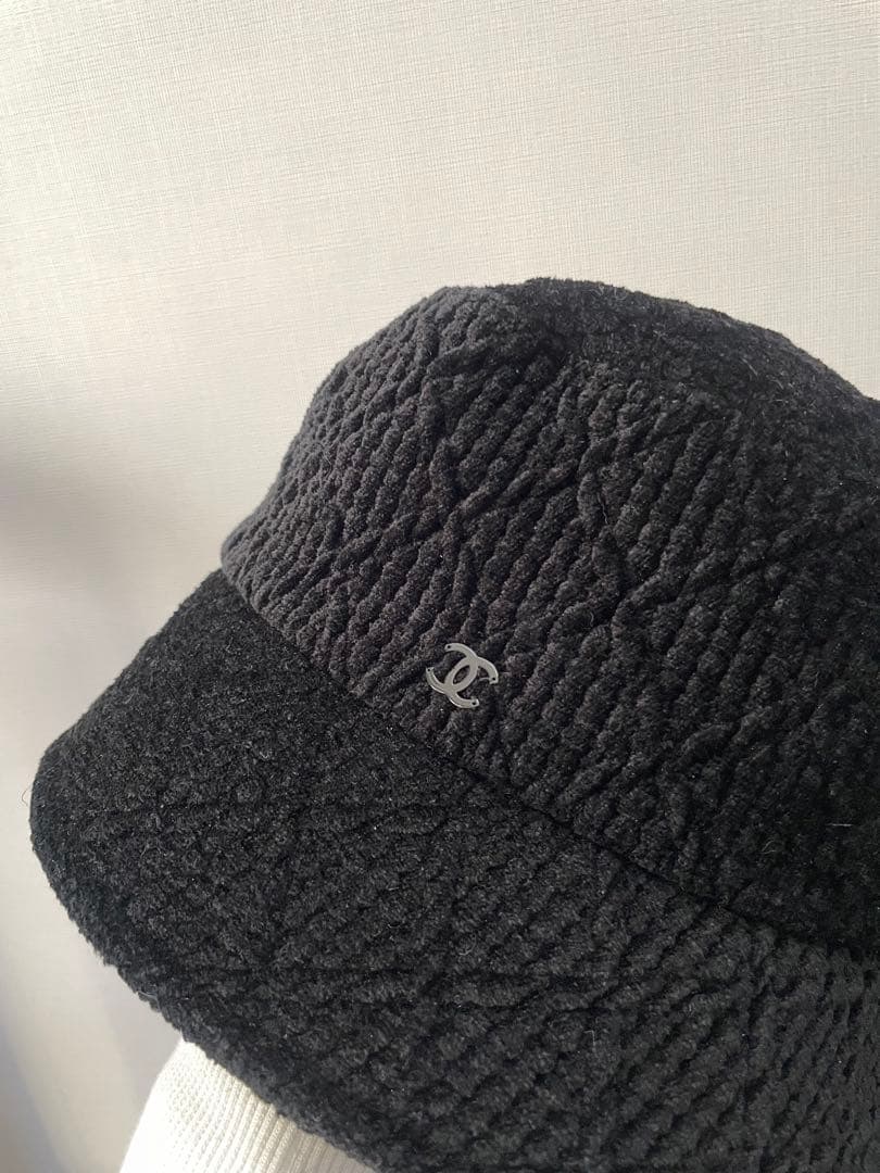 CHANEL 黒 バケットハット M