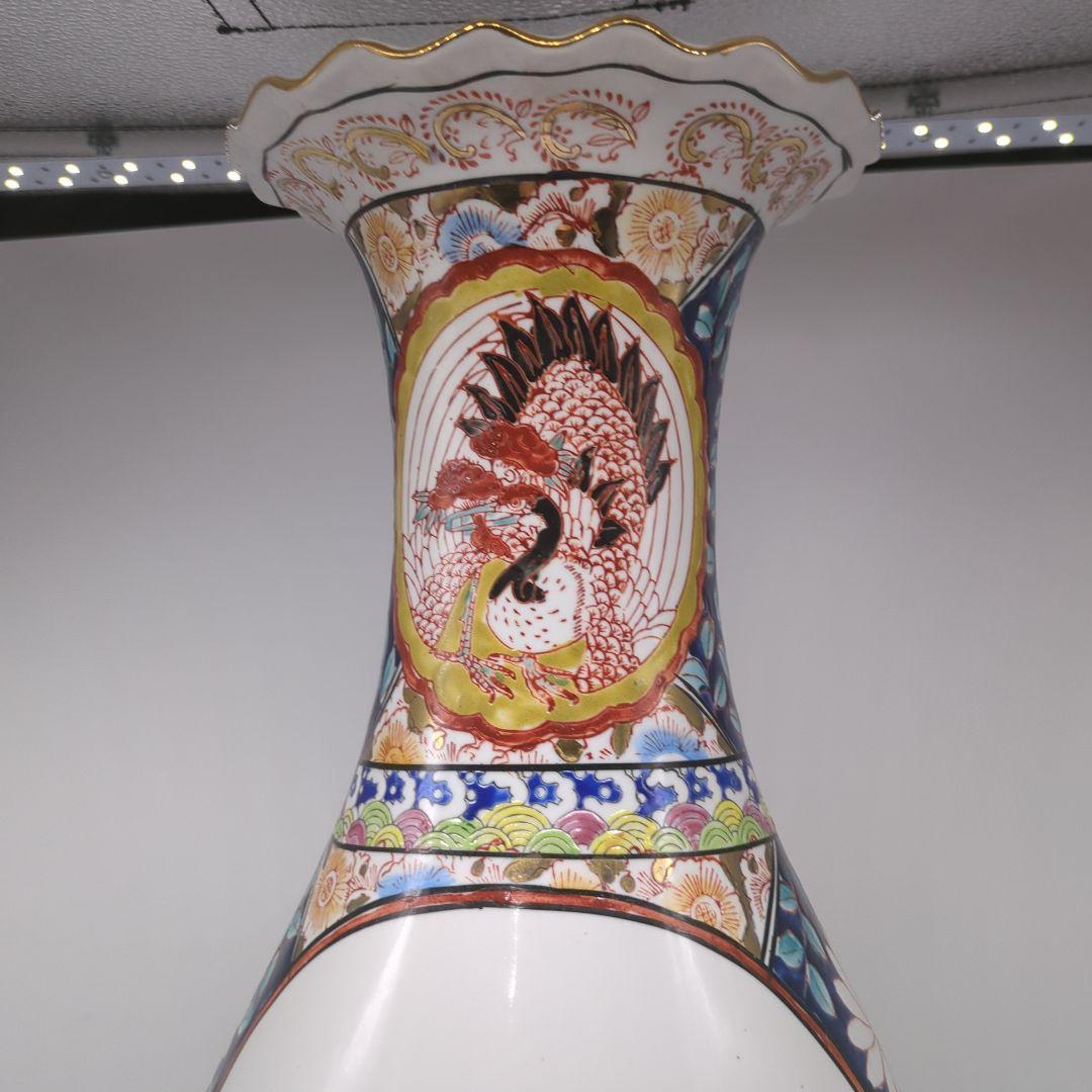 飾り壺　大壺　有田焼き　美人　武士　松　七福神金彩　色絵　古美術　骨董