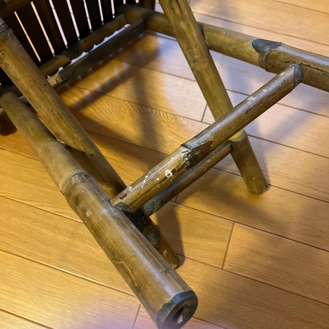 アジアン家具竹製折りたたみ椅子とテーブルセット