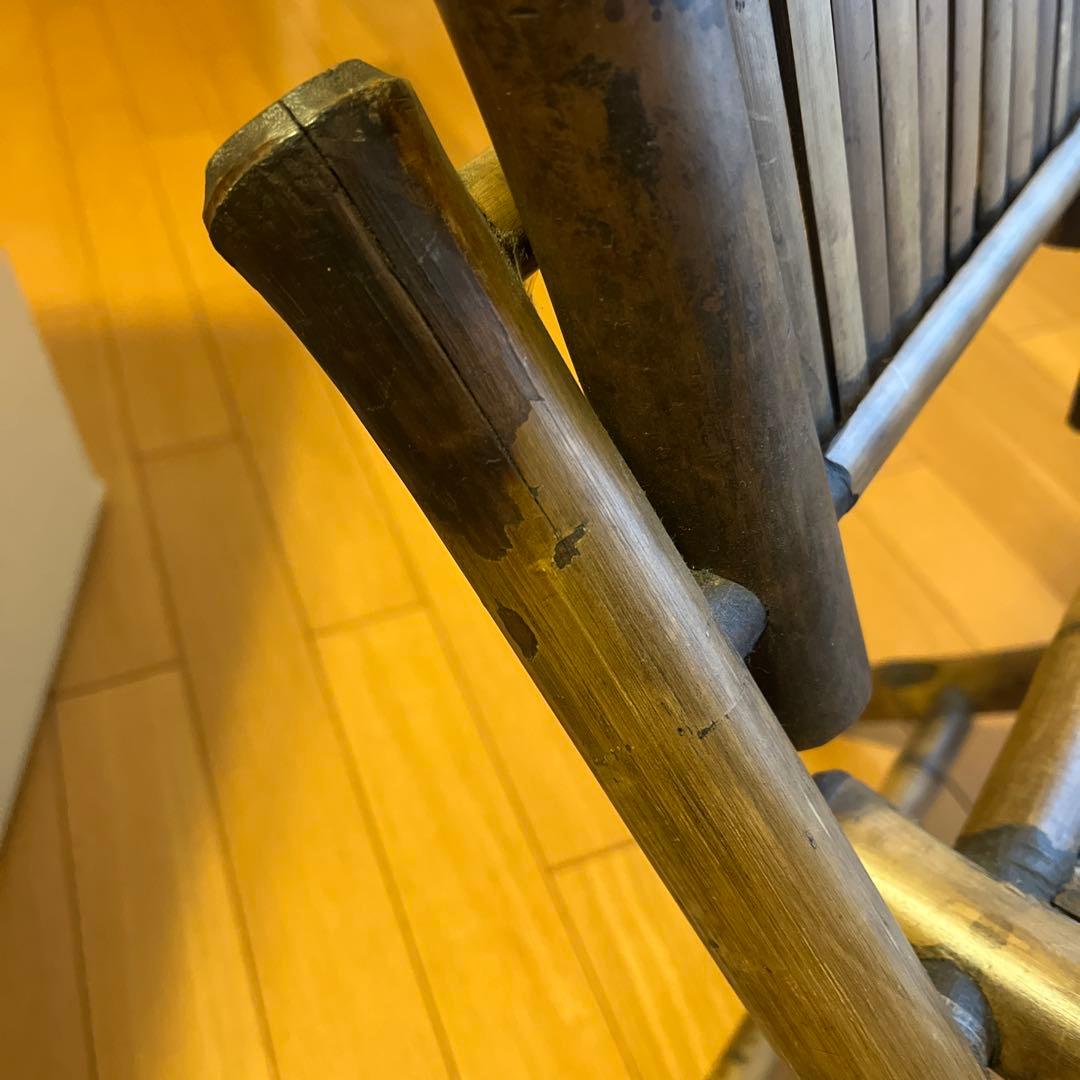 アジアン家具竹製折りたたみ椅子とテーブルセット