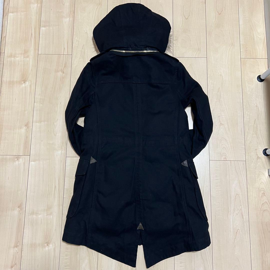 美品 ジューシークチュール ファー付きフード 黒 モッズコート サイズS