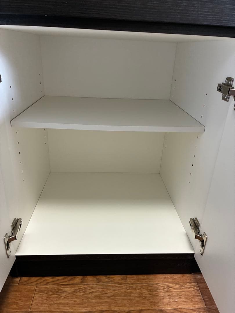 【期間限定】キッチンボード幅90cm ダークブラウン 食器棚 レンジボード収納付