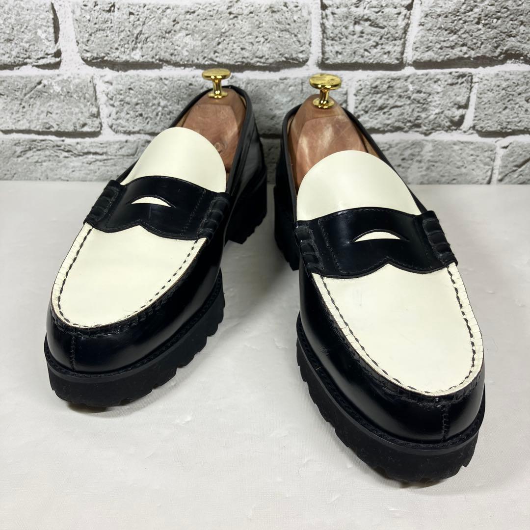 【美品】KENFORD ローファー 26cm 厚底 レザー バイカラー