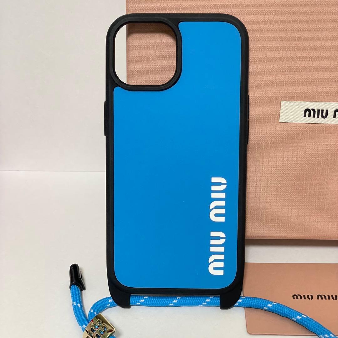 値下げ交渉可⭐️新品 ミュウミュウ iPhone15 スマホケース ストラップ付き