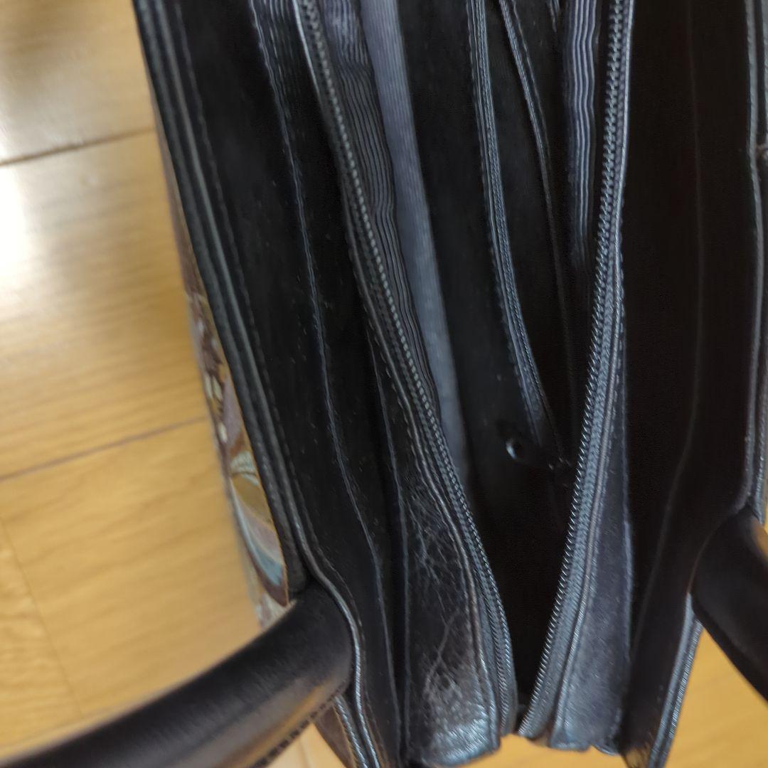 ★じゅりりん＞❁⃘*.゜和装用バッグ ダークグレー 花柄刺繍❁⃘*.゜