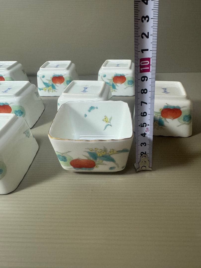 2074 深川製磁　果実模様　湯呑　10客　金彩