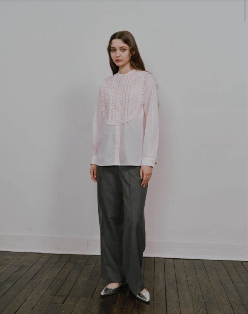 【新品未使用タグ付】OHGA 梳毛パンツ ワイドパンツ グレー M